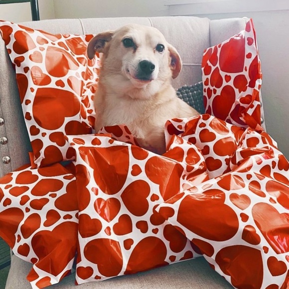 Red Hearts ❤️ Poly Mailers 10x13 Pack of 25 - Picture 4 of 6